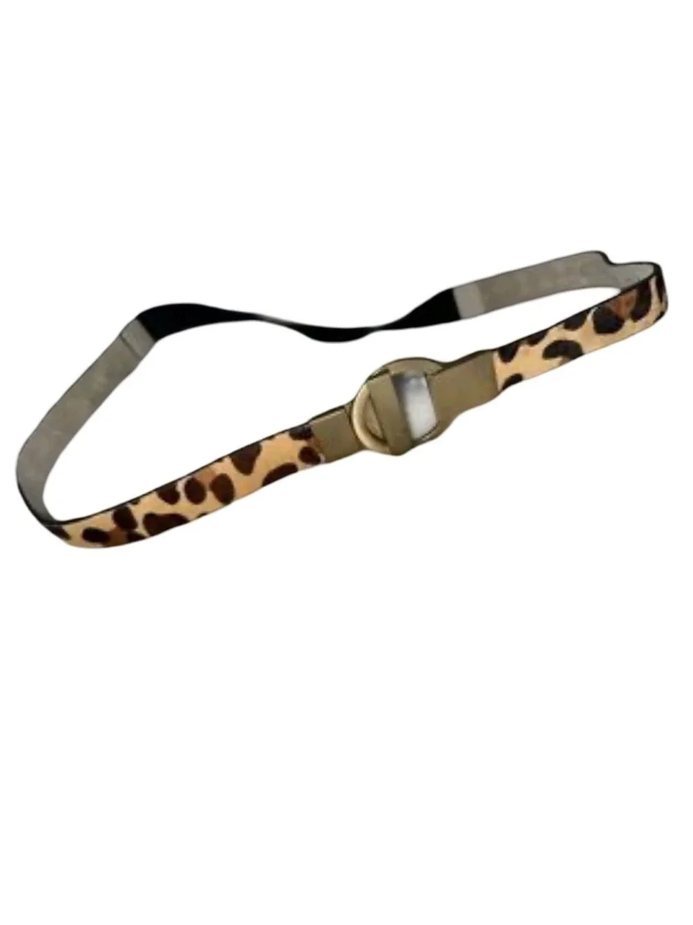 Chico's Cheetah Print Belt with Gold Buckle Small